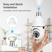 E27 Bulb Wifi Surveillance Camera Wireless Night Vision HD Automatic Human Tracking  Security Baby Monitor Zoom Full Color Video