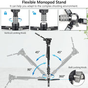 Monopod for Camera Tripod Professional Dslr Camera Monopod 360 Panorama Fluid Head Mobile Phone Flexible Mini Tripod Stand KA7