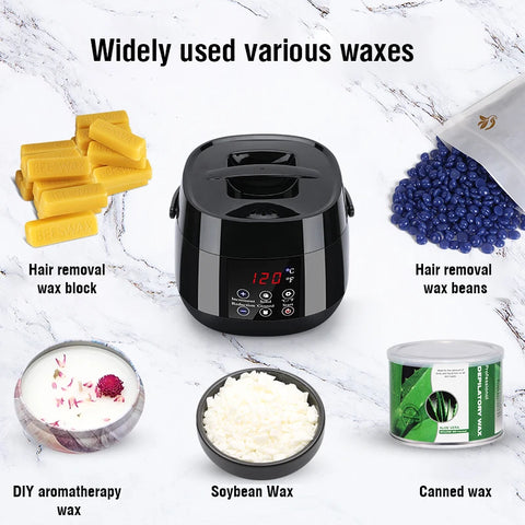 500CC Wax Heater Warmer Hair Removal Wax Machine SPA Body Epilator Paraffin Wax Pot Smart LCD Temperature Display