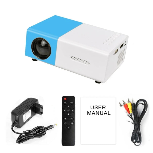 Salange J9Pro Mini Projector LED Home Media Player Audio Portable Proyectors 480x360 Pixels Supports 1080P HDMI USB Video Beamer