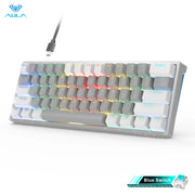 AULA F3261 Mechanical Gamer Keyboard Macro Keyboard Hotswap Gaming Keyboard for Tablet 60 Percent Layout RGB Customize Software