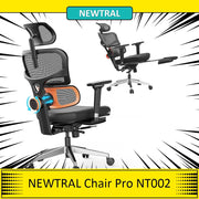 NEWTRAL Chair Pro NT002 Adaptive Lower Back Support Ergonomic Chair, Adjustable Armrest Headrest Footrest, 4D Mesh