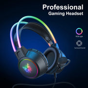 ONIKUMA RGB Gaming Headphones with HD Flexible Mic 3.5mm Gaming Headsets For PC Xbox PS4 PS5 Switch Computer Games