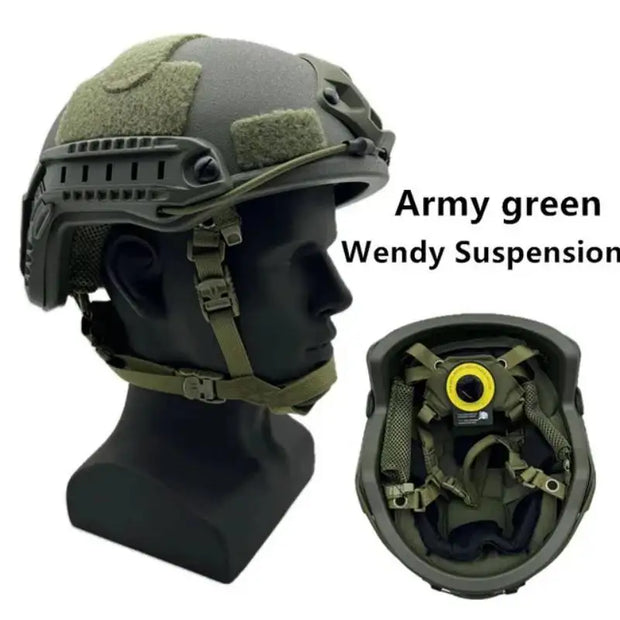 Ballistic Helmet -Wendy Aramid Kevlar Tactical Ballistic Helmet FAST army green NIJ IIIA High Cut - Bulletproof helmet