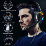 RGB Gaming Headset with Noise Canceling Microphone Surround Sound LED Headphones for PS5 PS4 Xbox One PC Laptop Mac Computer PC