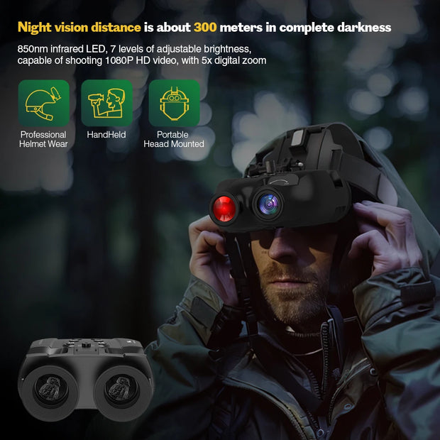 GTMEDIA N4 Binoculars Night Vision Goggles，1080P FHD 5X Optical Zoom Visor nocturno Can Save Photo Video For hunting observation