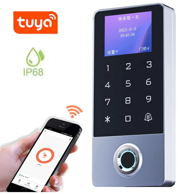 Metal IP68 Waterproof Tuya App RFID Wifi Biometric Fingerprint Touch Keyboard 125Khz Access Control keypad