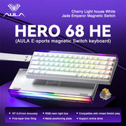 AULA HERO 68HE Magnetic Switch Keyboard Rapid Trigger 8K Return Esports Gamer Keyboard RGB Wired Gaming Keyboard