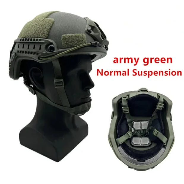 ACH Kevlar Tactical Ballistic Helmet High Cut NIJ IIIA Safety Bulletproof Helmet with Fast Wendy's Suspension Pad for Protection