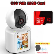 2MP PTZ WIFI Camera AI Tracking Voice Wake-up Video Call With 2.8" Screen Indoor Baby Monitor Security CCTV Surveillance Camera